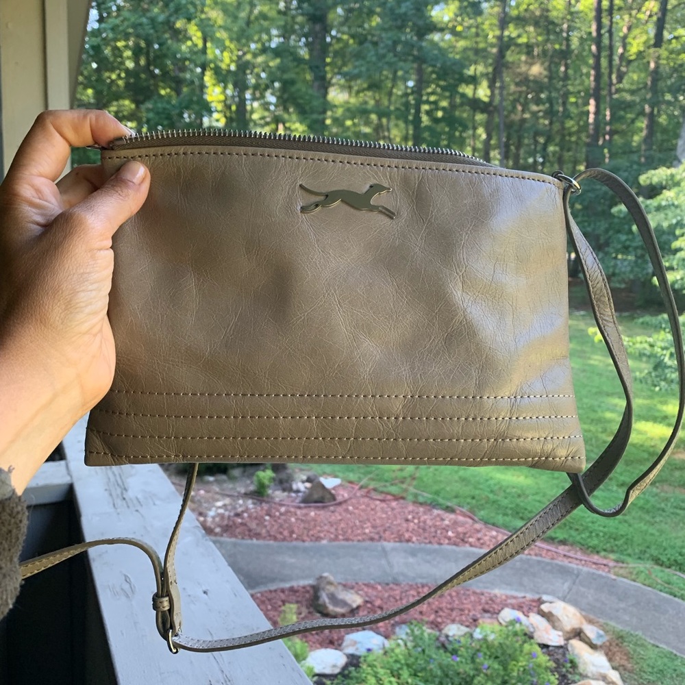 Bimba y Lola grey leather shoulder bag